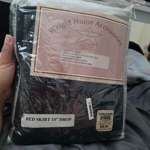 NEW Wright Home Accessories By Sheri 100% Cotton Velvet Green Tapered Bed Skirt